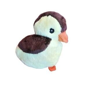Duck Plush Stuffed Animal 6” Scholastic Inc Yellow with Orange Feet Brown Wings